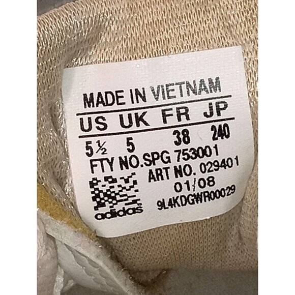 Adidas Soccer Cleats Size 5.5 White/Silver/Red Synthetic Leather Kids/Youth - Picture 5 of 9